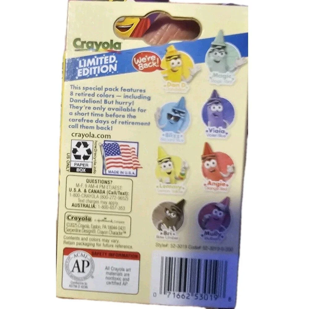 New! Crayola Limited Edition 8 Retired Colors Set and 48 page Coloring Book
